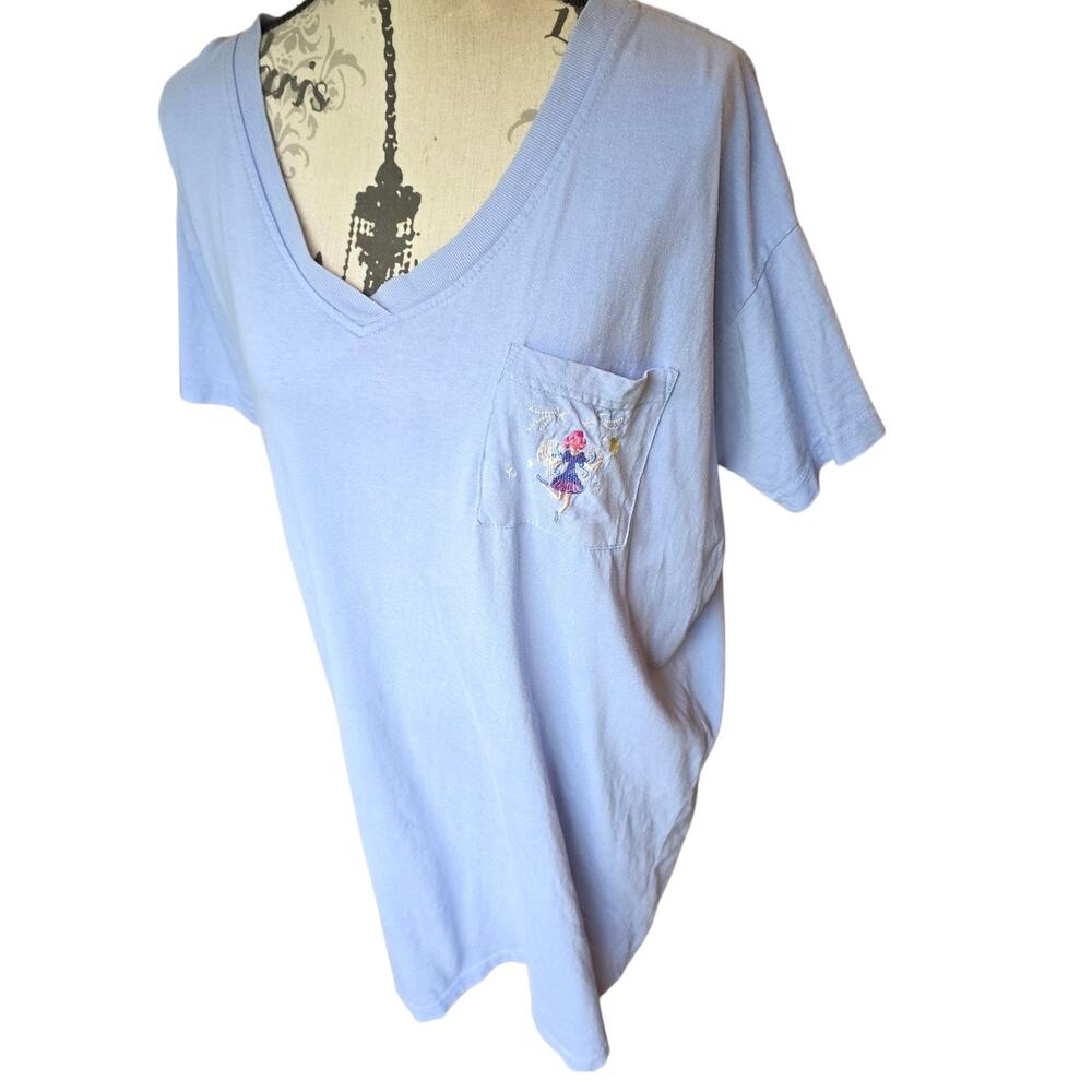 Fairy Cottagecore Purple Oversized T-Shirt Nightgown Fairy Embroidery Size XL